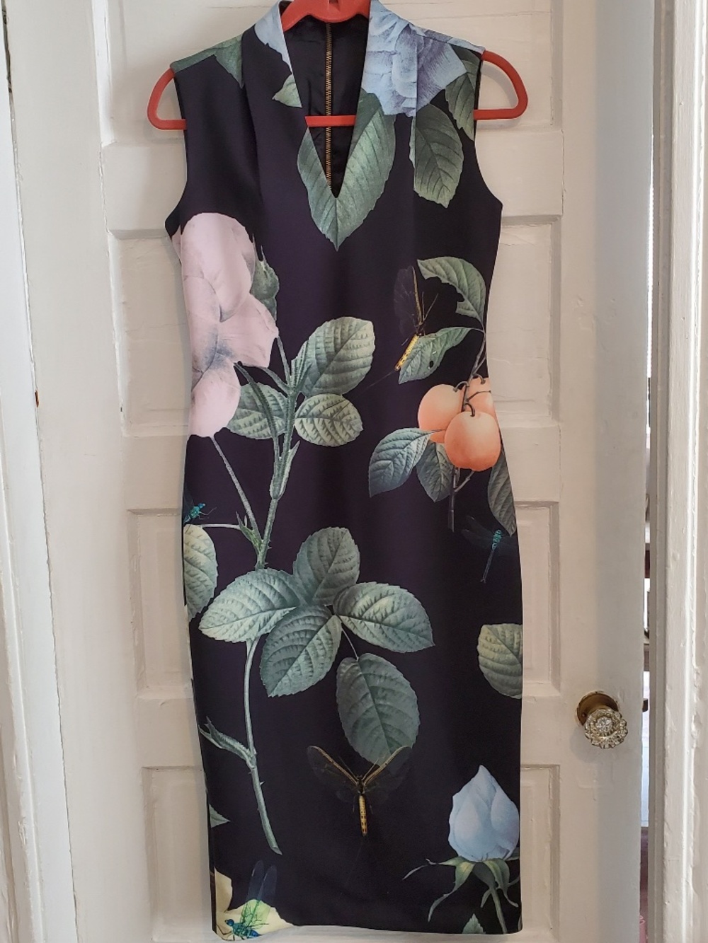 Ted Baker floral botanical Odeela sheath dress, size 3 (US 8), great condition